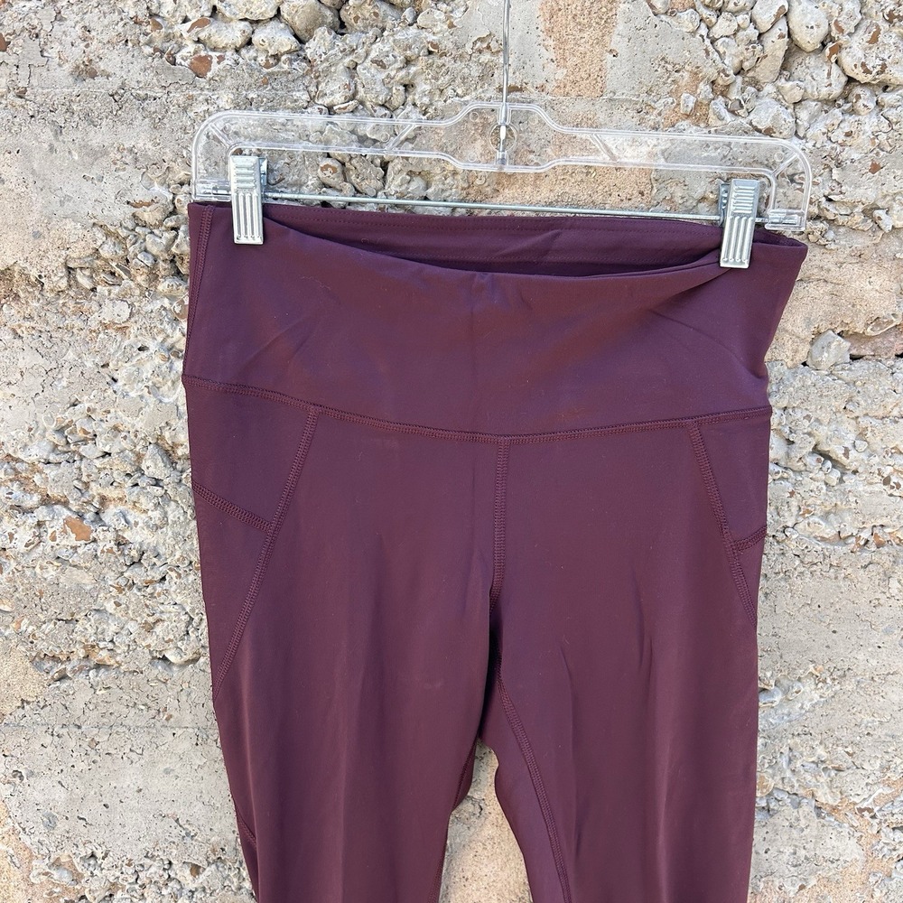 Athleta Women's Merlot Purple 7/8ths Leggings Sz‎ Small Yoga Pilates - Picture 2 of 7